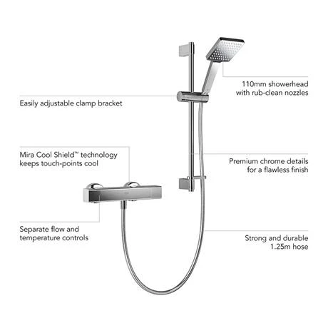 Mira Honesty EV Thermostatic Shower Mixer - Chrome - 1.1901.001 4 Mira Honesty EV Thermostatic Shower Mixer - Chrome - 1.1901.001 - Image 2