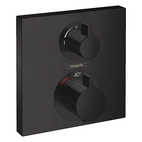 Hansgrohe Ecostat Square Thermostat 2 Function Concealed Finish Set - Matt Black - 15714670 3 Hansgrohe Ecostat Square Thermostat 2 Function Concealed Finish Set - Matt Black - 15714670