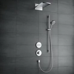 Hansgrohe ShowerSelect S HighFlow Thermostatic Mixer for Concealed Installation for Multiple Outlets - 15742000 5 Hansgrohe ShowerSelect S HighFlow Thermostatic Mixer for Concealed Installation for Multiple Outlets - 15742000 -Showers Shop 15742000 D1 460