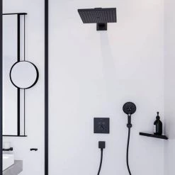 Hansgrohe ShowerSelect Thermostatic Mixer for Concealed Installation for 2 Outlets - Matt Black - 15763670 -Showers Shop 15763670 D1 460