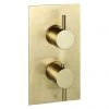 JTP Vos Brushed Brass Twin Outlet Thermostatic Concealed Shower Valve -Showers Shop 23651ABBR P