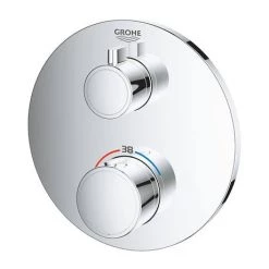 Grohe Grohtherm 1-Outlet Thermostatic Shower Mixer Trim with Shut-Off Valve - 24075000 -Showers Shop 24075000 D2 460