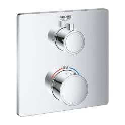 Grohe Grohtherm 1-Outlet Thermostatic Shower Mixer Trim with Shut-Off Valve - 24078000 -Showers Shop 24078000 D3 460