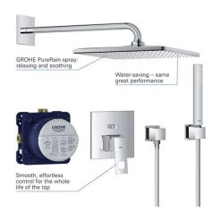 Grohe Eurocube Perfect Shower Set with Rainshower Mono 310 Cube - 25238000 9 Grohe Eurocube Perfect Shower Set with Rainshower Mono 310 Cube - 25238000 -Showers Shop 25238000 D2 460