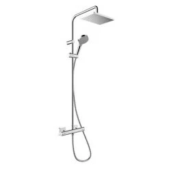 Hansgrohe Vernis Shape EcoSmart Showerpipe 230 Thermostatic Shower Mixer - Chrome - 26097000 -Showers Shop 26097000.aii 460