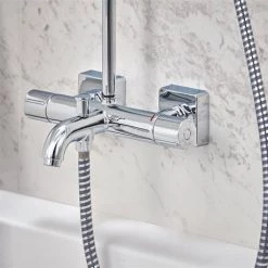 Hansgrohe Vernis Shape EcoSmart Showerpipe 230 Thermostatic Bath Shower Mixer - 26098000 11 Hansgrohe Vernis Shape EcoSmart Showerpipe 230 Thermostatic Bath Shower Mixer - 26098000 -Showers Shop 26098000.ai3 460