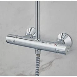 Hansgrohe Vernis Blend Showerpipe 200 Thermostatic Shower Mixer - Chrome - 26276000 -Showers Shop 26276000.ai2 460