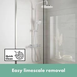 Hansgrohe Vernis Blend Showerpipe 200 Thermostatic Shower Mixer - Chrome - 26276000 -Showers Shop 26276000 D2 460