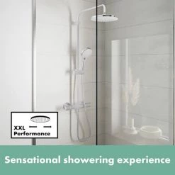 Hansgrohe Vernis Blend Showerpipe 200 Thermostatic Shower Mixer - Chrome - 26276000 -Showers Shop 26276000 D3 460