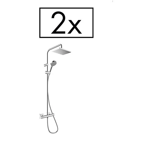 Hansgrohe Pack of 2 Vernis Shape Showerpipe 230 Thermostatic Shower Mixer - 26287000 3 Hansgrohe Pack of 2 Vernis Shape Showerpipe 230 Thermostatic Shower Mixer - 26287000