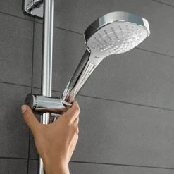 Hansgrohe Croma Select E Multi 3 Spray Shower Slider Rail Kit 65cm - 26580400 -Showers Shop 26580400 D3 460