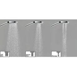 Hansgrohe Croma Select E Vario EcoSmart 9 l/min 3 Spray Shower Slider Rail Kit 65cm - 26583400 -Showers Shop 26582400 D4 460 1