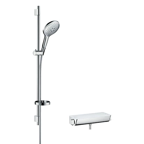 Hansgrohe Raindance Select S 150 with Ecostat Select Thermostatic Shower Mixer - White/Chrome - 27037400 3 Hansgrohe Raindance Select S 150 with Ecostat Select Thermostatic Shower Mixer - White/Chrome - 27037400
