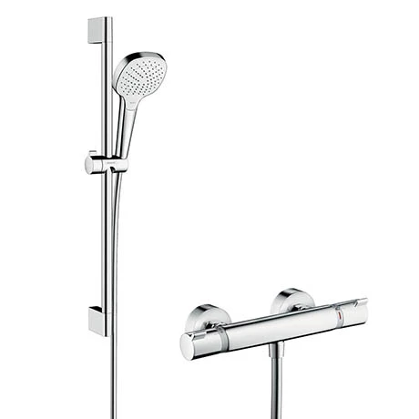 Hansgrohe Croma Select E Vario Thermostatic Shower System with 65cm Shower Slider Rail Kit - 27081400 3 Hansgrohe Croma Select E Vario Thermostatic Shower System with 65cm Shower Slider Rail Kit - 27081400