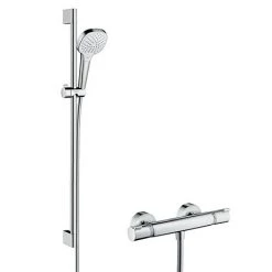 Hansgrohe Croma Select E Vario Thermostatic Shower System with 90cm Shower Slider Rail Kit - 27082400
