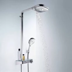 Hansgrohe Raindance Select E Showerpipe 300 with ShowerTablet Select 300 Thermostatic Shower - Chrome - 27127000 -Showers Shop 27127000 D2 460