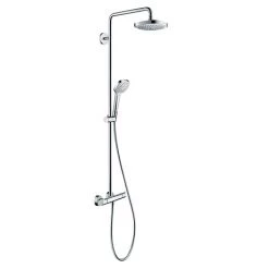 Hansgrohe Croma Select E EcoSmart Showerpipe 180 Thermostatic Shower Mixer - 27257400