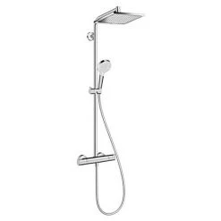 Hansgrohe Crometta E EcoSmart Showerpipe 240 Thermostatic Shower Mixer - 27281000 13 Hansgrohe Crometta E EcoSmart Showerpipe 240 Thermostatic Shower Mixer - 27281000 -Showers Shop 27271000 L 460