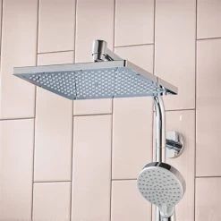 Hansgrohe Crometta E EcoSmart Showerpipe 240 Thermostatic Shower Mixer - 27281000 11 Hansgrohe Crometta E EcoSmart Showerpipe 240 Thermostatic Shower Mixer - 27281000 -Showers Shop 27281000.ai1 460