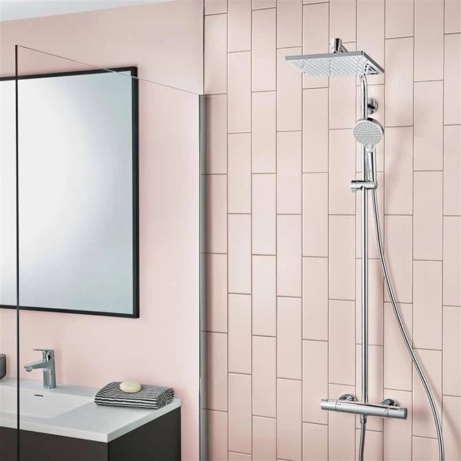 Hansgrohe Crometta E EcoSmart Showerpipe 240 Thermostatic Shower Mixer - 27281000 3 Hansgrohe Crometta E EcoSmart Showerpipe 240 Thermostatic Shower Mixer - 27281000