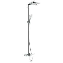 Hansgrohe Crometta E Showerpipe 240 1 Jet with Thermostatic Bath Mixer - 27298000