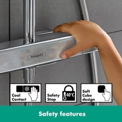 Hansgrohe Croma E Showerpipe 280 EcoSmart 9 l/min Thermostatic Shower Mixer - 27660000 10 Hansgrohe Croma E Showerpipe 280 EcoSmart 9 l/min Thermostatic Shower Mixer - 27660000 -Showers Shop 27660000 D2 460