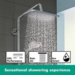 Hansgrohe Croma E Showerpipe 280 EcoSmart 9 l/min Thermostatic Shower Mixer - 27660000 12 Hansgrohe Croma E Showerpipe 280 EcoSmart 9 l/min Thermostatic Shower Mixer - 27660000 -Showers Shop 27660000 D4 460