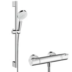 Hansgrohe Crometta Vario Thermostatic Shower System with 65cm Shower Slider Rail Kit - 27812400