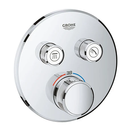 Grohe Grohtherm SmartControl Thermostat Round 2 Outlet Concealed Mixer Trim - 29119000 3 Grohe Grohtherm SmartControl Thermostat Round 2 Outlet Concealed Mixer Trim - 29119000