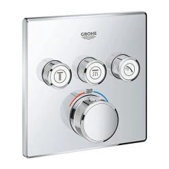 Grohe Grohtherm SmartControl Thermostat Square 3 Outlet Concealed Mixer Trim - 29126000