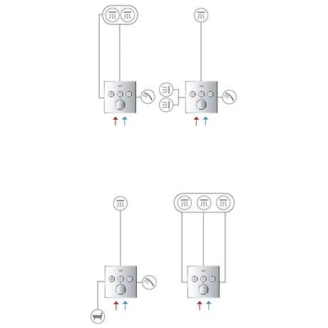 Grohe SmartControl Square 3 Outlet Concealed Mixer Trim - 29149000 5 Grohe SmartControl Square 3 Outlet Concealed Mixer Trim - 29149000 - Image 3