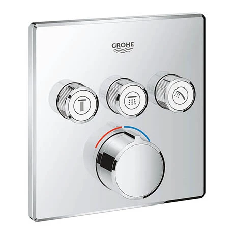 Grohe SmartControl Square 3 Outlet Concealed Mixer Trim - 29149000 3 Grohe SmartControl Square 3 Outlet Concealed Mixer Trim - 29149000