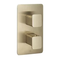JTP Hix Brushed Brass Single Outlet Thermostatic Concealed Shower Valve