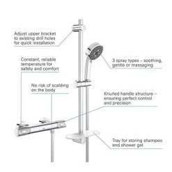 Grohe Precision Feel Thermostatic Shower Mixer 1/2" with Shower Set - 34791000 -Showers Shop 34791000 D1 460