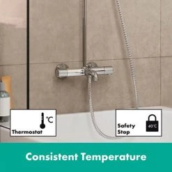 Hansgrohe Vernis Blend Showerpipe 200 Thermostatic Bath Shower Mixer - 26274000 10 Hansgrohe Vernis Blend Showerpipe 200 Thermostatic Bath Shower Mixer - 26274000 -Showers Shop 3 26274000 1 460