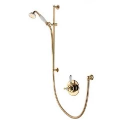Aqualisa - Aquatique Thermo Concealed Thermostatic Valve with Slide Rail Kit - Gold - 500.00.04-560.04