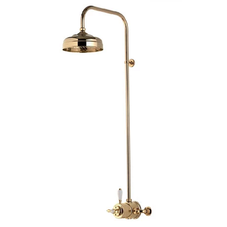 Aqualisa - Aquatique Thermo Exposed Thermostatic Valve with 8" Drencher Head & Riser Rail - Gold - 500.10.04-581.04 3 Aqualisa - Aquatique Thermo Exposed Thermostatic Valve with 8" Drencher Head & Riser Rail - Gold - 500.10.04-581.04