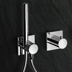 Keuco Ixmo Square Thermostatic Shower System with Head + Handset - Chrome -Showers Shop 59602010002 D2 460