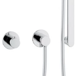 Keuco Ixmo Round Thermostatic Shower System with Head + Slide Rail Kit - Chrome -Showers Shop 59605010001 D3 460
