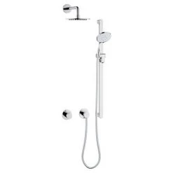 Keuco Ixmo Round Thermostatic Shower System with Head + Slide Rail Kit - Chrome -Showers Shop 59605010001 D4 460