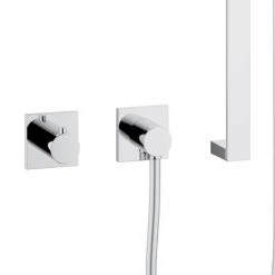 Keuco Ixmo Square Thermostatic Shower System with Head + Slide Rail Kit - Chrome -Showers Shop 59605010002 D3 460