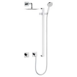 Keuco Ixmo Square Thermostatic Shower System with Head + Slide Rail Kit - Chrome -Showers Shop 59605010002 D4 460