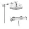 Chatsworth Traditional Crosshead Shower Bar Valve + 200mm Overhead Shower -Showers Shop 61AXSV FH prod