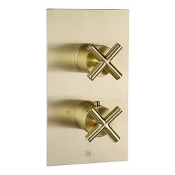 JTP Solex Brushed Brass Single Outlet Thermostatic Concealed Shower Valve