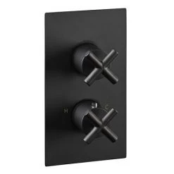 JTP Solex Matt Black Single Outlet Thermostatic Concealed Shower Valve