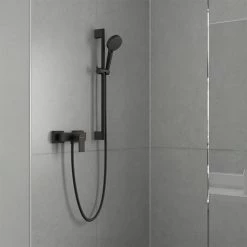 Hansgrohe Vernis Shape Exposed Single Lever Shower Mixer - Matt Black - 71650670 6 Hansgrohe Vernis Shape Exposed Single Lever Shower Mixer - Matt Black - 71650670 -Showers Shop 71650670 ai1 460