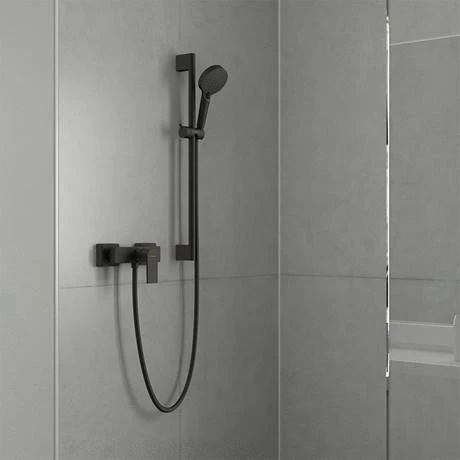 Hansgrohe Vernis Shape Exposed Single Lever Shower Mixer - Matt Black - 71650670 4 Hansgrohe Vernis Shape Exposed Single Lever Shower Mixer - Matt Black - 71650670 - Image 2