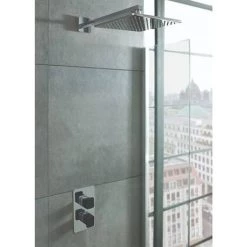 JTP Axel Twin Outlet Thermostatic Concealed Shower Valve with Matt Black Handles -Showers Shop 74651MBH D2 460