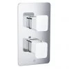 JTP Axel Twin Outlet Thermostatic Concealed Shower Valve with Matt White Handles -Showers Shop 74651MWH P