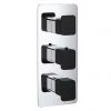 JTP Axel Triple Outlet Thermostatic Concealed Shower Valve Vertical with Matt Black Handles -Showers Shop 74690MBH P